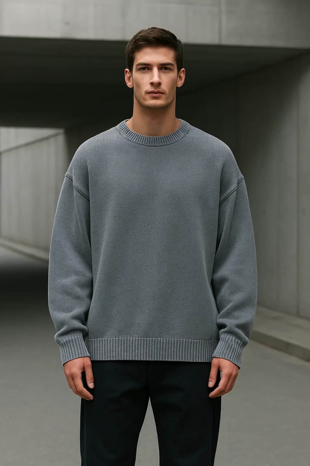 Oversized Washed knitted jumper from the Knitwear edit.