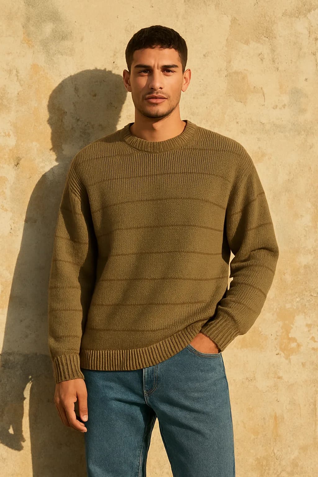 Relaxed Fit Stripe knitted jumper from the Knitwear edit.
