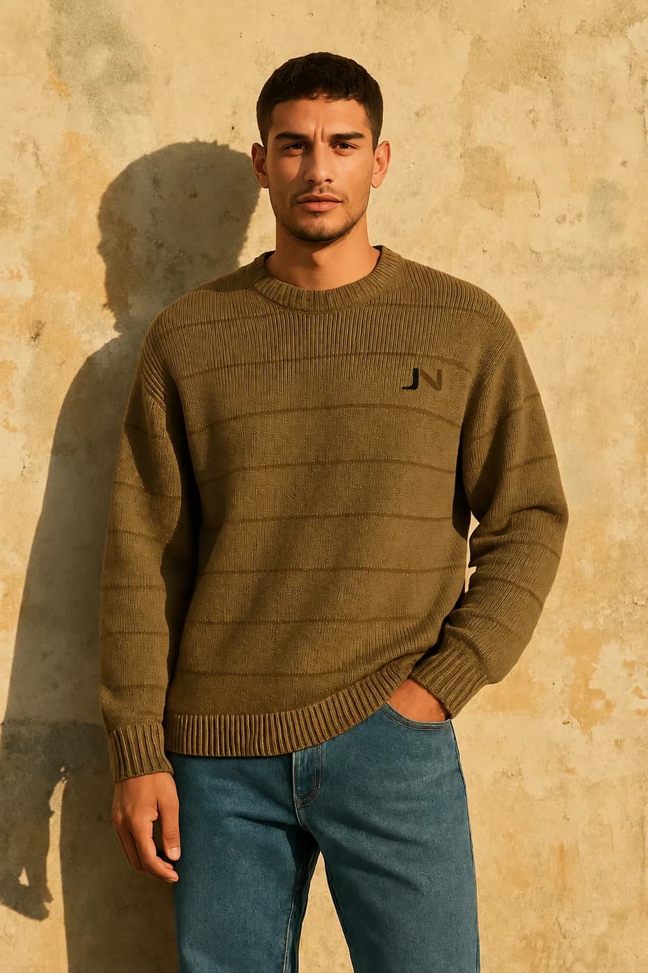 Straight Fit Textured knitted jumper from the Knitwear edit.