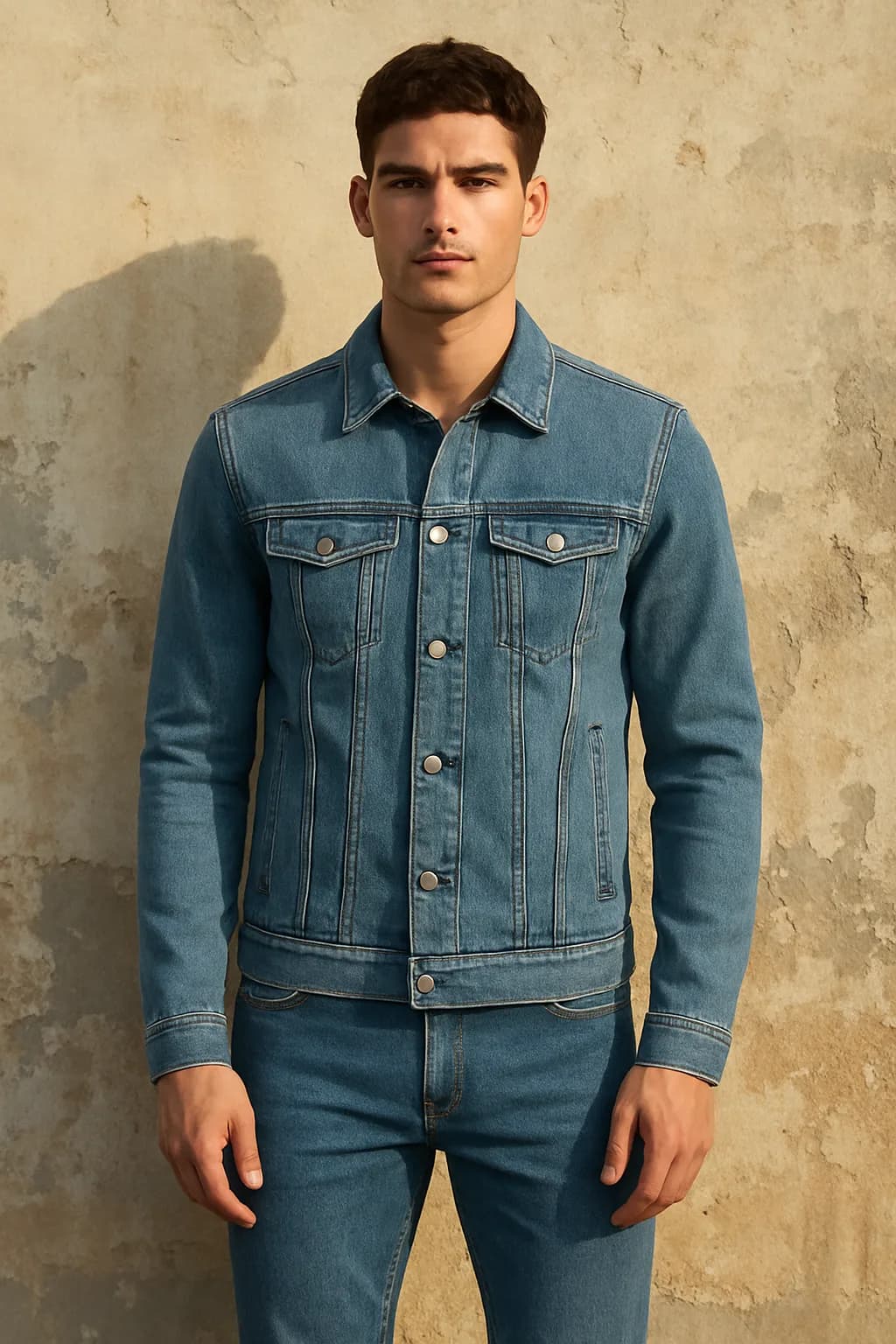 Muscle Fit Ribbed denim jacket from the Denim edit.