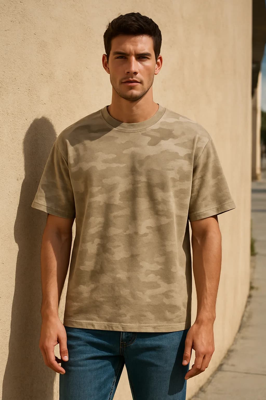 Loose Fit Camo Print graphic tee from the Graphic Tops edit.