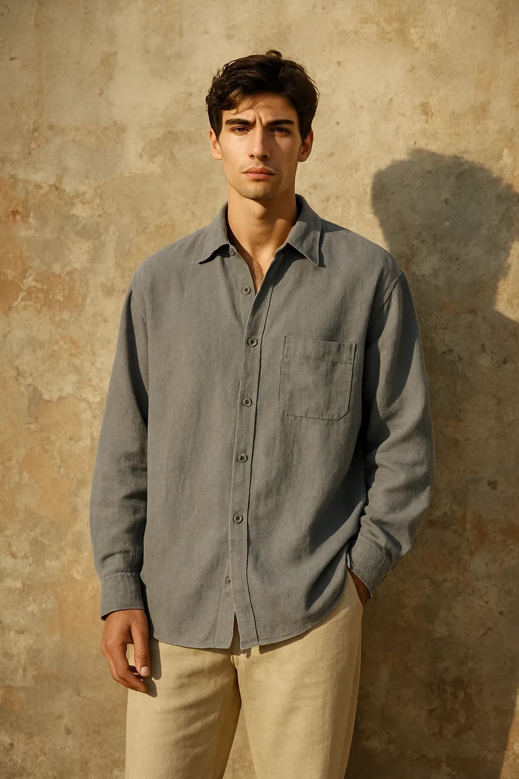 Oversized Washed linen shirt from the Linen edit.