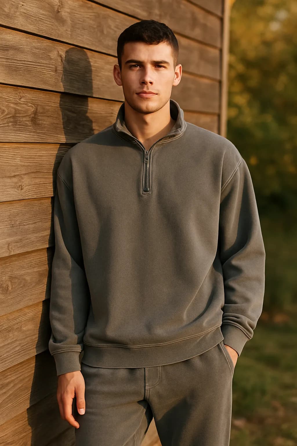 Oversized Washed quarter zip from the Quarter Zips edit.