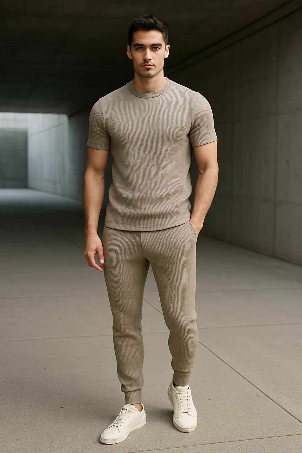 Muscle Fit Ribbed co-ord set from the Sets & Co-Ords edit.