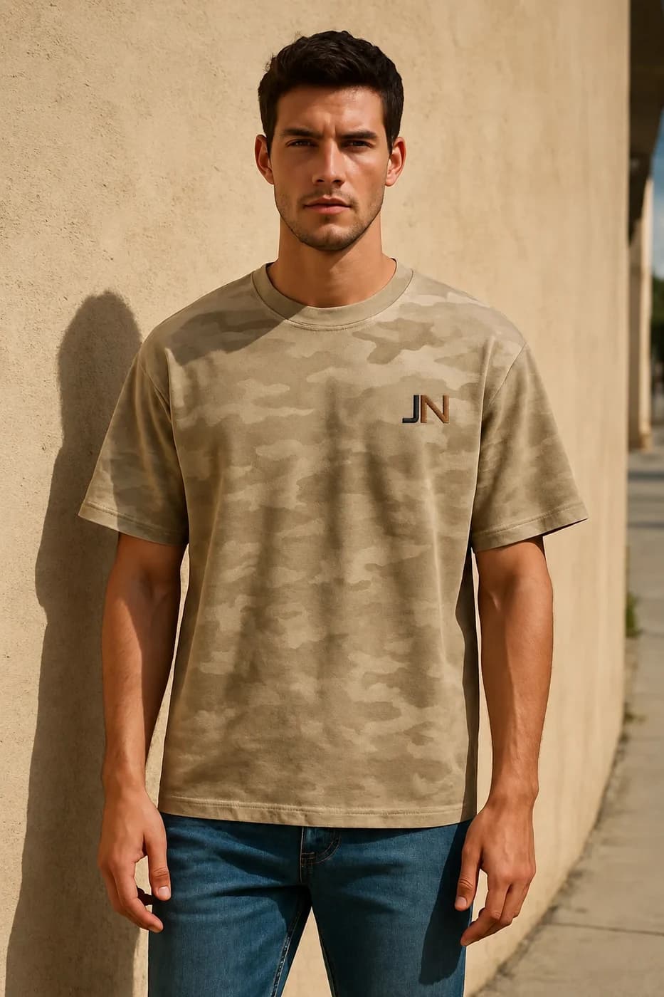 Loose Fit Camo Print t-shirt from the T-Shirts & Vests edit.