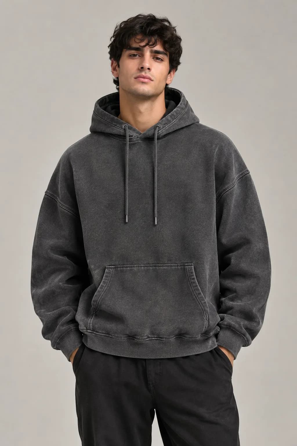 Men's Oversized Washed Hoodie